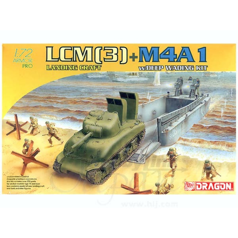 1/72 LCM(3) Landing Craft & M4A1 w/Deep Wading Kit