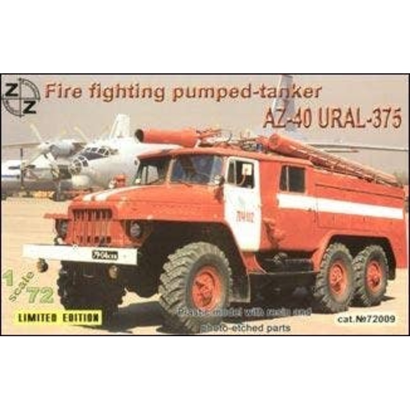 1/72 AZ-40 Ural-375 Fire Fighting Pumped-Tanker (Plastic Model with Resin and Photo-Etched Parts)