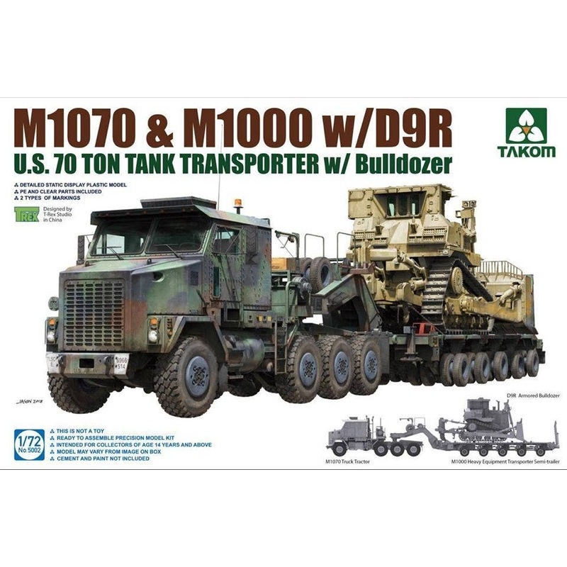1/72 M1070 & M1000 w/ D9R U.S. 70 Ton Tank Transporter w/ Bulldozer