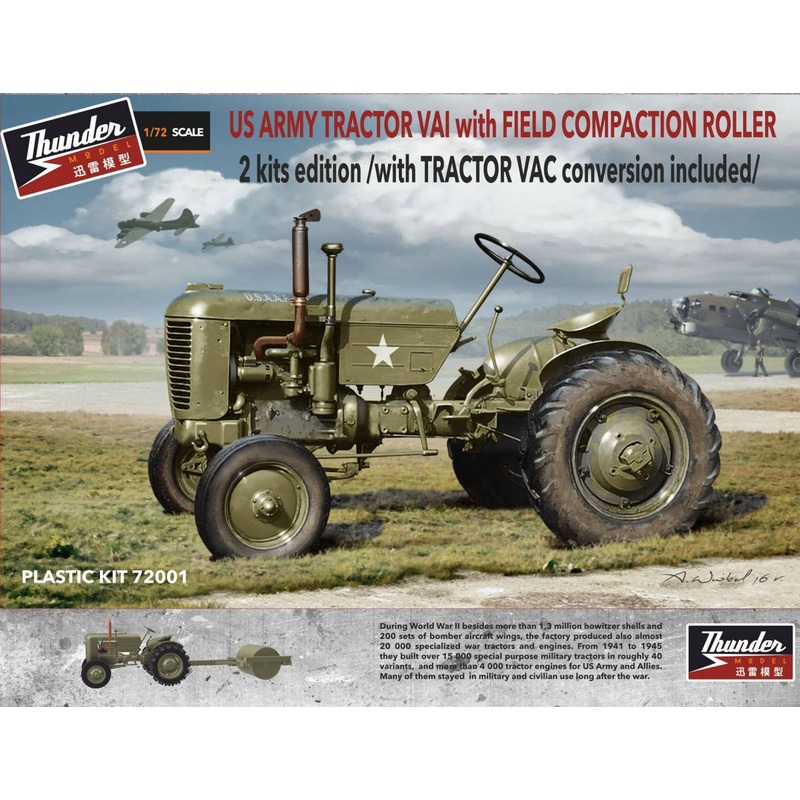 1/72 US ARMY TRACTOR VAI with FIELD COMPACTION ROLLER 2 kits edition /with TRACTOR VAC conversion included