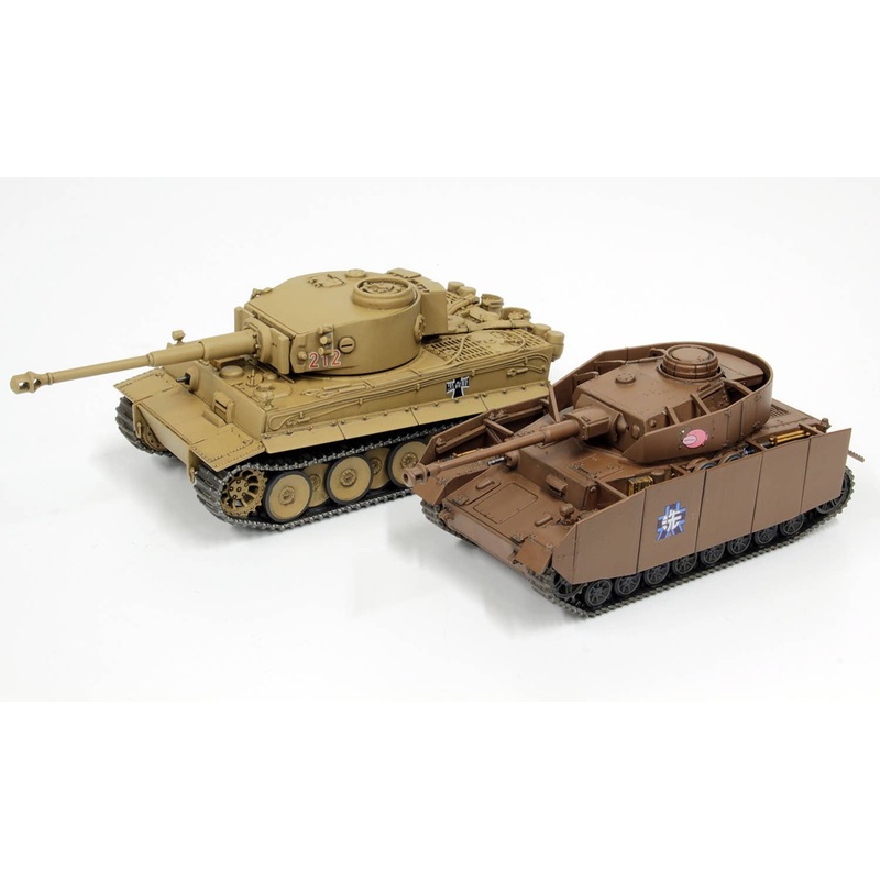 1/56 Girls und Panzer Otegoro Model Tank Road Panzer IV H Type (D Type Kai) Angler Team VS Tiger I Kuromorimine Jogakuen Showdown Set