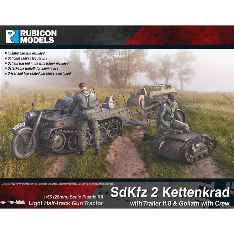 1/56 SdKfz 2 Kettenkrad with Trailer If.8 & Goliath