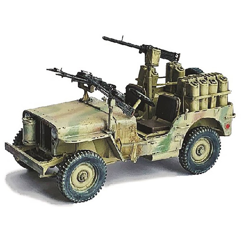 WWII British Army SAS 1/4 Ton 4x4 Small Military Vehicle w/ Vickers K Machine Gun