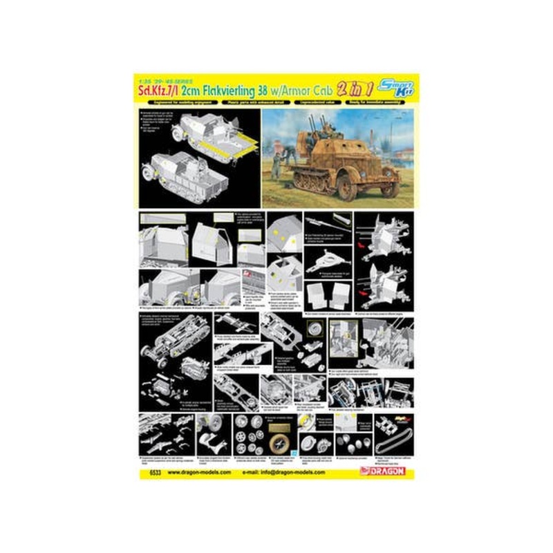 1/35 Sd.Kfz.7/1 2cm Flakvierling 38 w/Armor Cab 2 in 1 Smart Kit