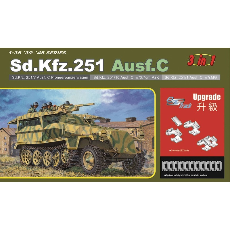 1/35 WW.II German Sd.kfz.251 Ausf.C 3in1 EZ truck included