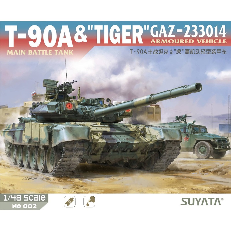 1/48 T-90A Main Battle Tank & Tiger GAZ-233014 Armored Vehicle
