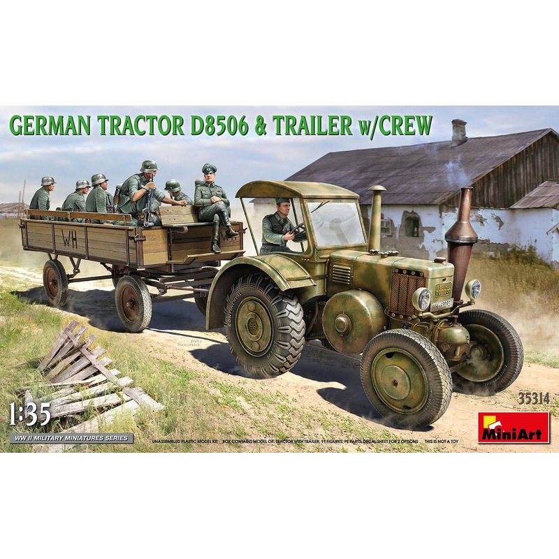 1/35 German Tractor D8506 with Trailer Crew