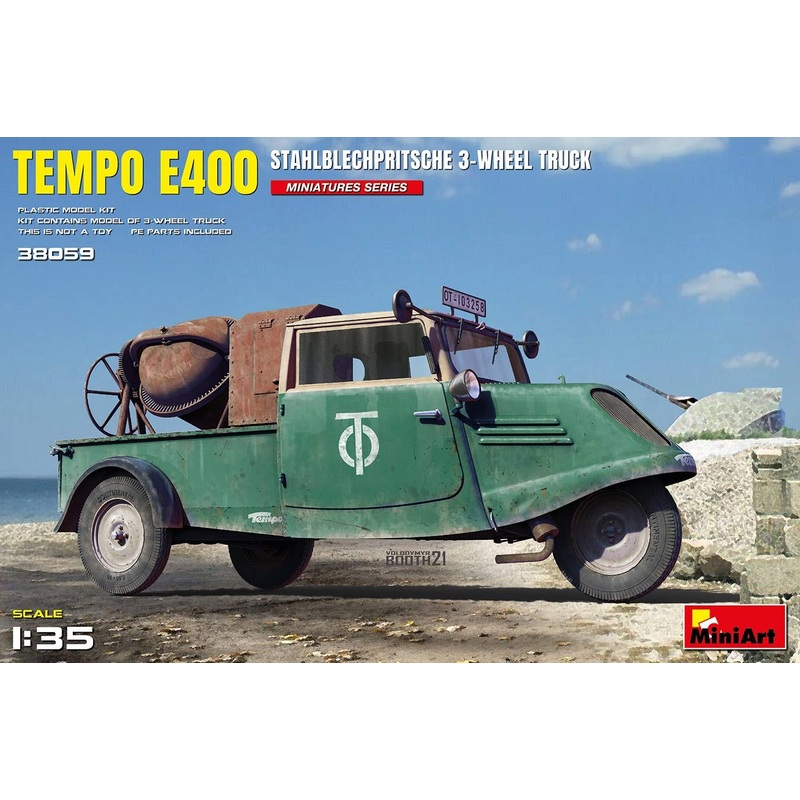 1/35 Tempo E400 Flat-bed Three-wheel Steel Truck