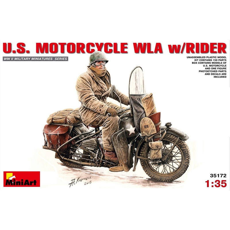 1/35 U.S. Motorcycle WLA w/Rider