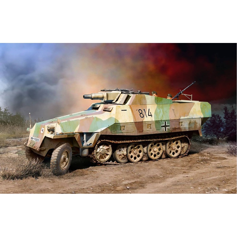 WW.II German Army Sd.Kfz.251/9 Ausf.D 7.5cm KwK37 (L/24) Mounted type Aluminum Barrel / Figure Included