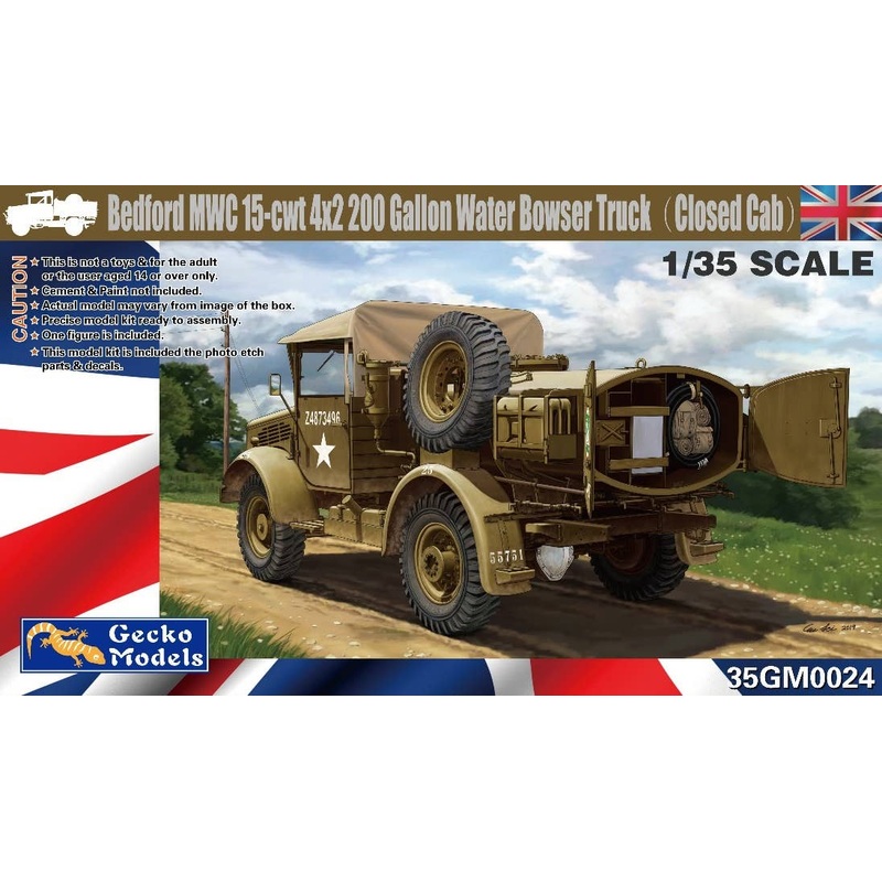 1/35 Bedford MWC 15-cwt 4x2 200 Gallon Water Bowser Truck (Closed Cab)