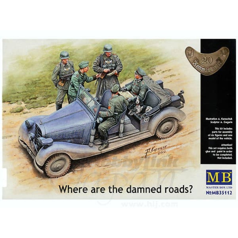 1/35 Where are the Damned Roads ? Staff Car & Figures