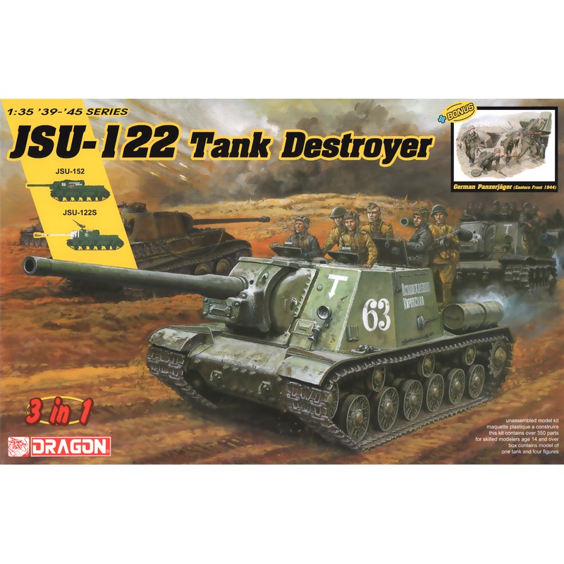 1/35 WW.II Soviet JSU-122 vs German Anti-tank Soldiers (3 in 1)