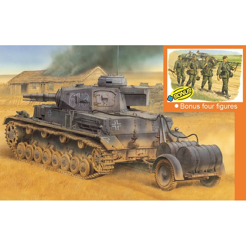 1/35 WWII German Army IV Tank E Type Submarine Tank Version Magic Track/Aluminum Barrel/Metal Bullet/Conductor Towing Cable/4 Figures Included Luxury Version