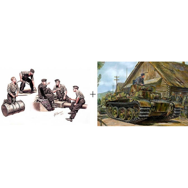 1/35 Collaboration German Tank Soldier + German Type I F Tank
