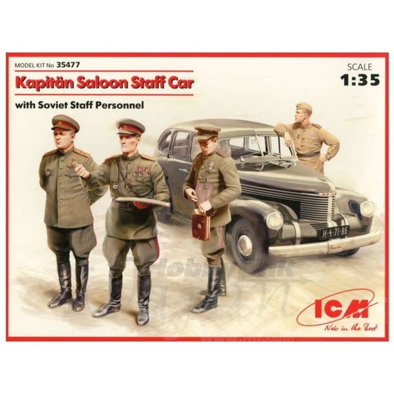 1/35 Kapitan Saloon Staff Car with Soviet Staff Personnel