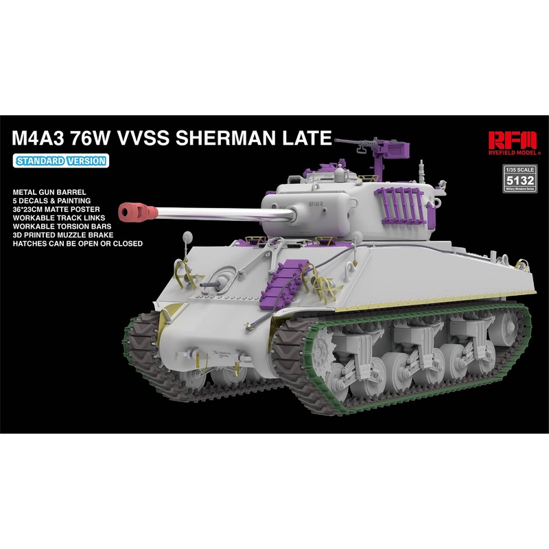 1/35 M4A3 76W VVSS Sherman Late Standard Version