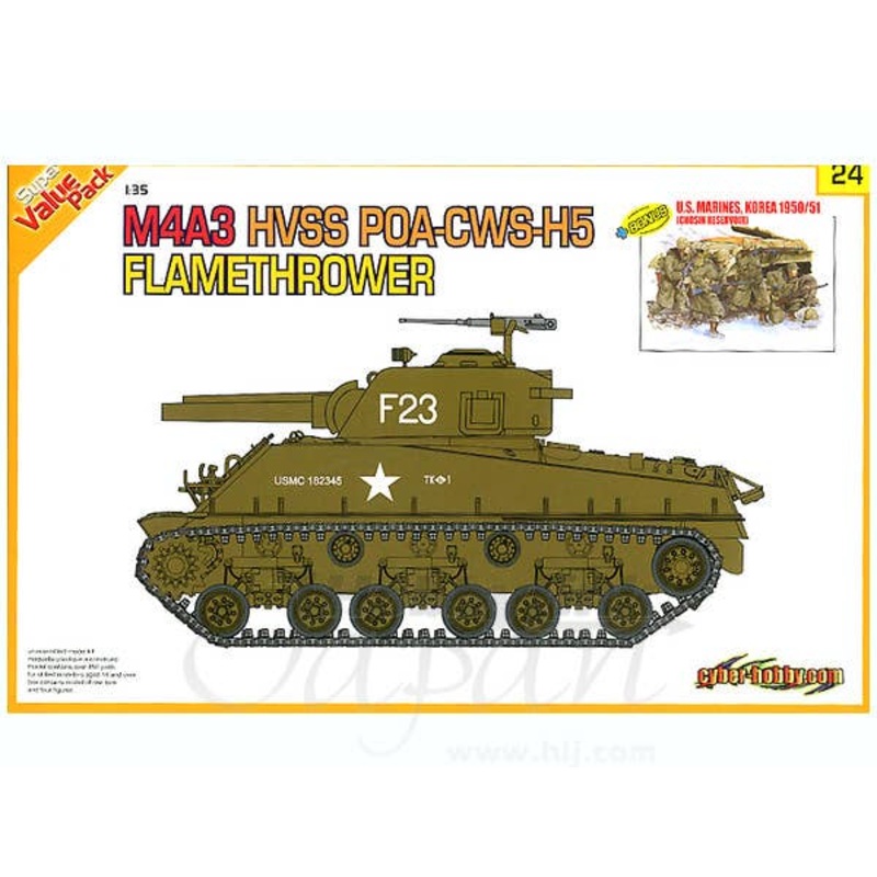 1/35 M4A3 HVSS POA-CSW-H5 Flamethrower w/U.S. Marines, Korea 1950/51