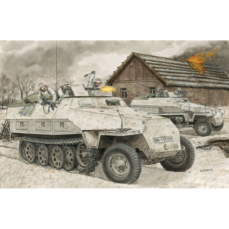 1/35 WW.II German Army Sd.Kfz.251 /1 Ausf.D Armored Personnel Carrier EZ Truck / Small Arms & Equipment Included