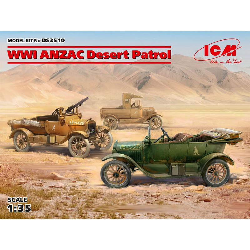 1/35 WWI ANZAC Desert Patrol (Model T LCP, Utility, Touring)