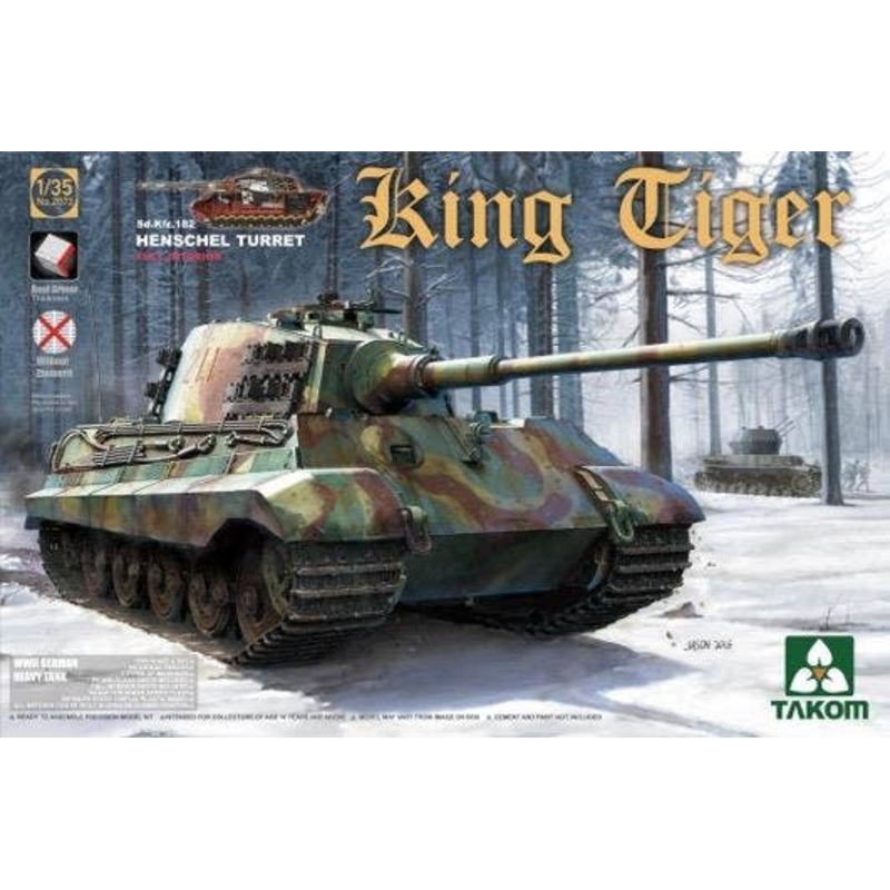 1/35 WWII German Heavy Tank King Tiger Henschel Turret Non-Zimmerit (Full Interior)