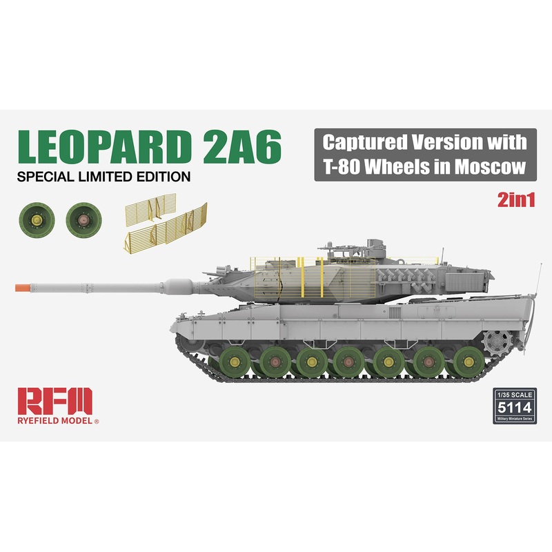1/35 LEOPARD 2A6 Captured Version with T-80 Wheels in Moscow SPECIAL LIMITED EDITION