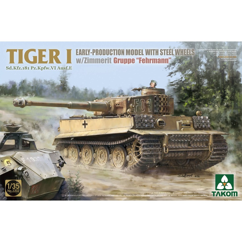 1/35 Sd.Kfz.181 Pz.Kpfw.VI Ausf.E Tiger I Gruppe Fehrmann Early Production Model with Steel Wheels & Zimmerit