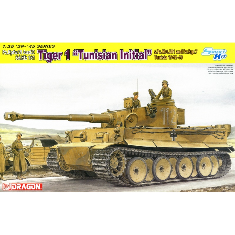 1/35 WW.II German Tiger I Initial Production Afrika Korps 501st Heavy Panzer Battalion First company 1942-43 Tunisie