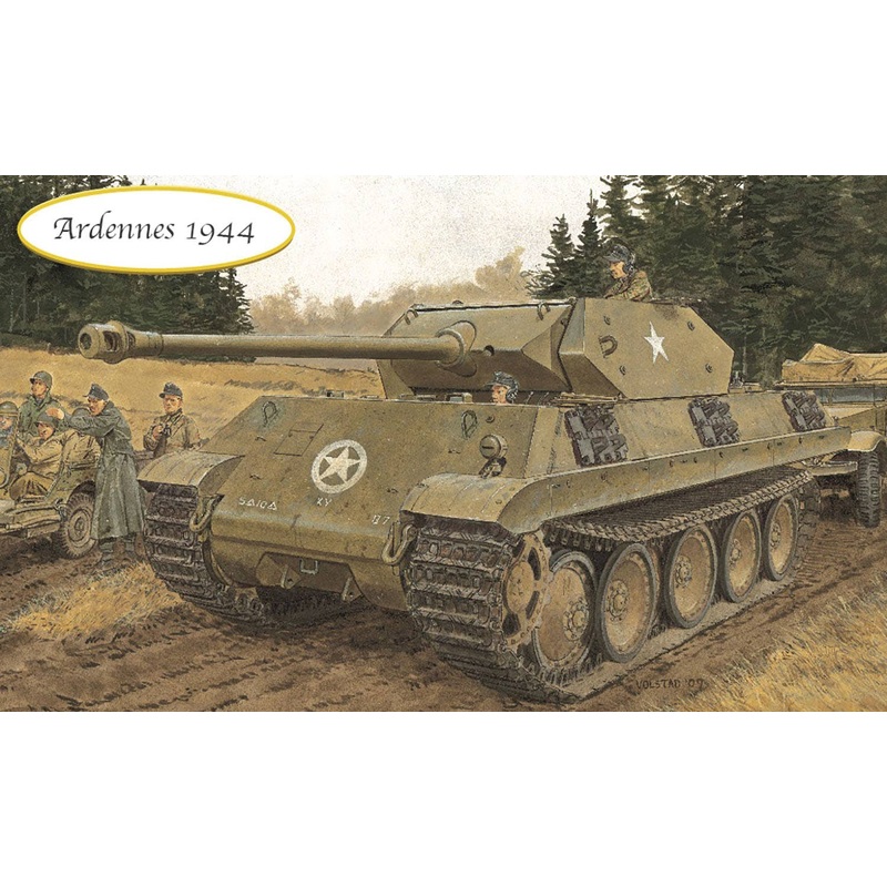 1/35 WW.II German Army M10 Panther (Disguised Tank) Operation Greif 1944 Magic Truck / Infrared Night Vision Device / 4 German Soldier Figures Included Luxury Specifications