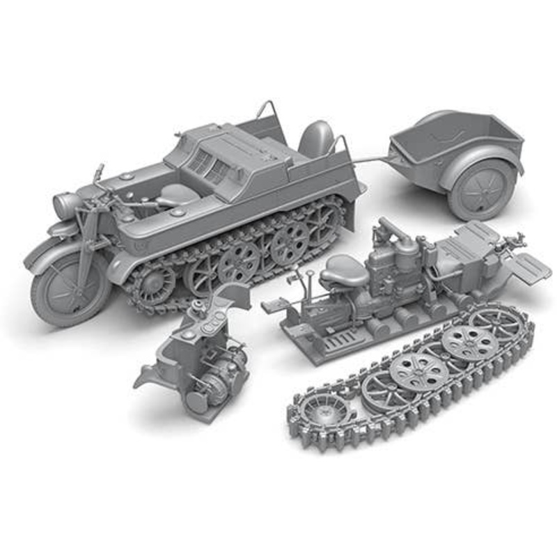 1/35 WW.II Germany Sd.Kfz.2 Kettenkrat HK101 Engine / with Trailer (3D)