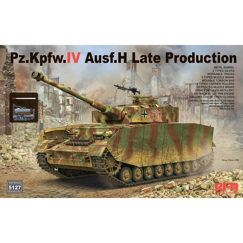 1/35 Pz.Kpfw.IV Ausf.H Late Production w/workable tracks