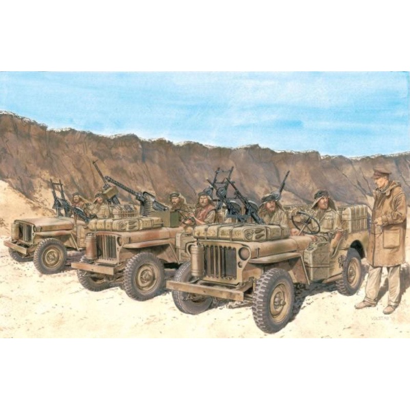 1/35 WW.II British Army SAS 4 x 4 Small Military Vehicle Commander & Driver / Set of 3