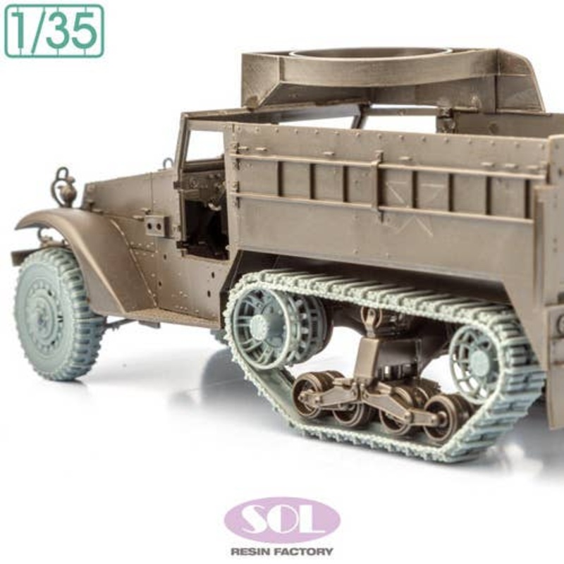 1/35 WWII American M3 half-track chained tires & non-slip tracks set (for Tamiya)