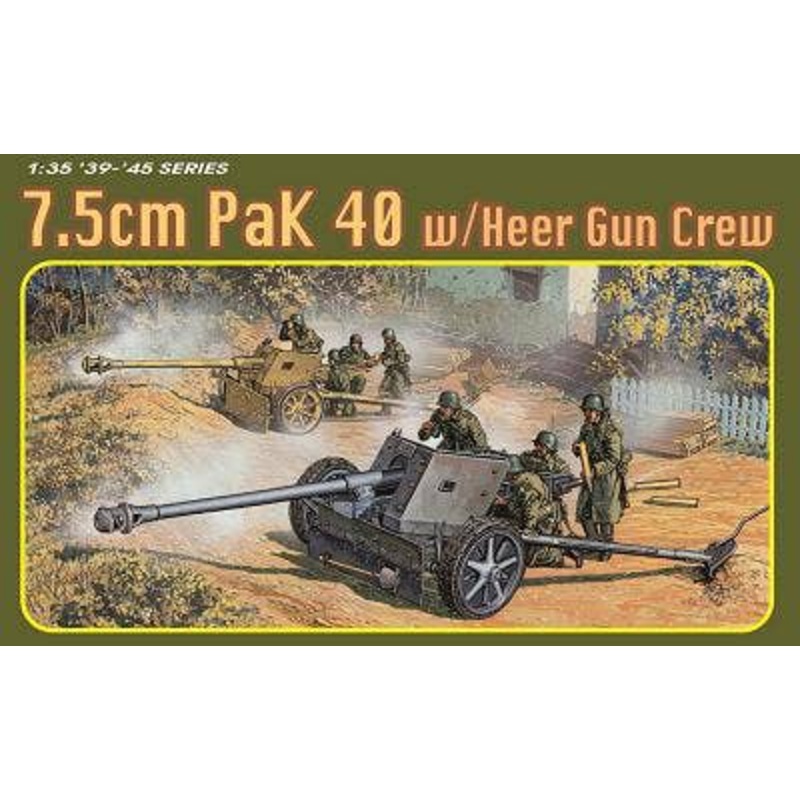 1/35 WWII German 7.5cm Pak40 Anti-Tank Gun with Aluminum Barrel, Luxurious Edition