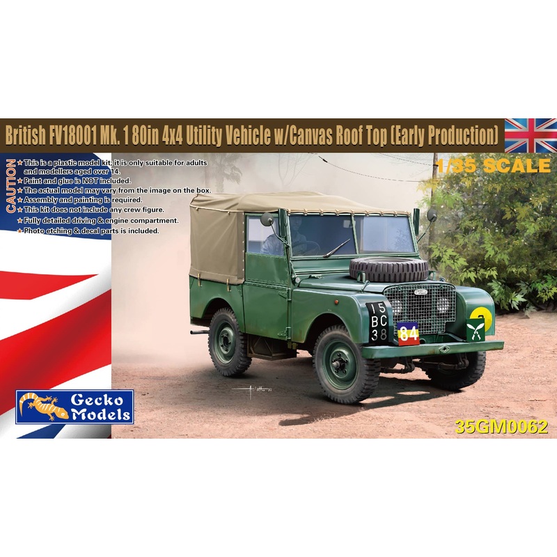 1/35 British FV18001 Mk.I 80in 4x4 Utility Vehicle w-Canvas Roof Top (Early Production)