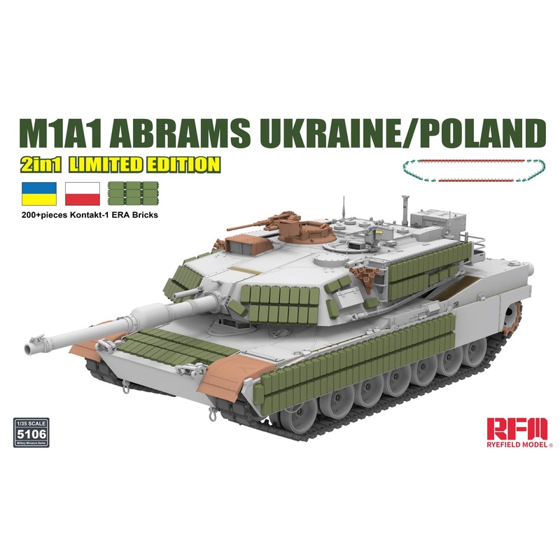 1/35 M1A1 Abrams Ukraine/Poland 2-in-1 w/Kontakt-1 ERA Limited Edition