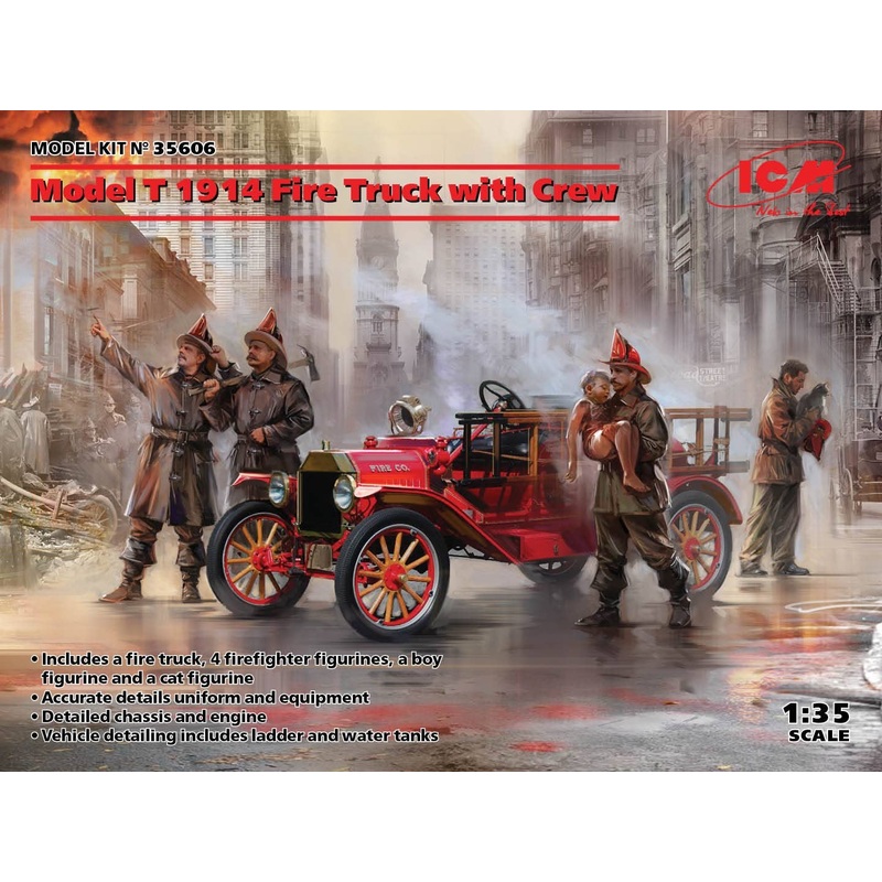 1/35 T-type Ford 1914 Fire Engine w/Crew