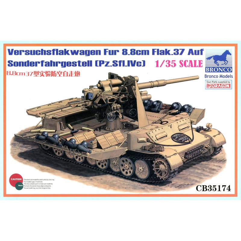 1/35 Versuchsflakwagen Fur 8.8cm Flak.37 Auf Sonderfahrgestell (Pz.SfI.IVc)