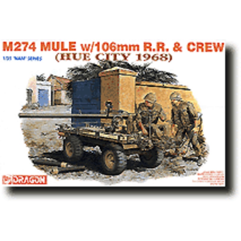 1/35 Vietnam War US Marine Corps M274 Mule 106mm Recoilless Rifle & Soldier