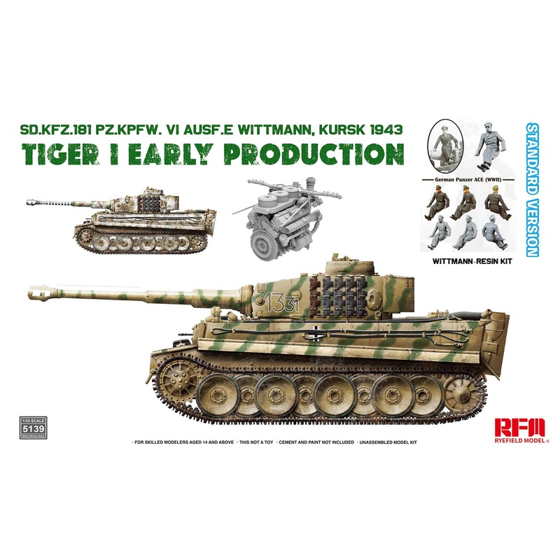1/35 Sd.Kfz.181 TIGER I EARLY PRODUCTION KURSK 1943 with WITTMANN (Resin figure) STANDARD VERSION