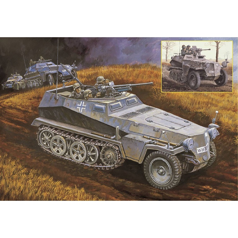 1/35 WW.II German Sd.Kfz.250 A Type 3.7cm / 2.8cm Anti-Tank Gun 2 in 1