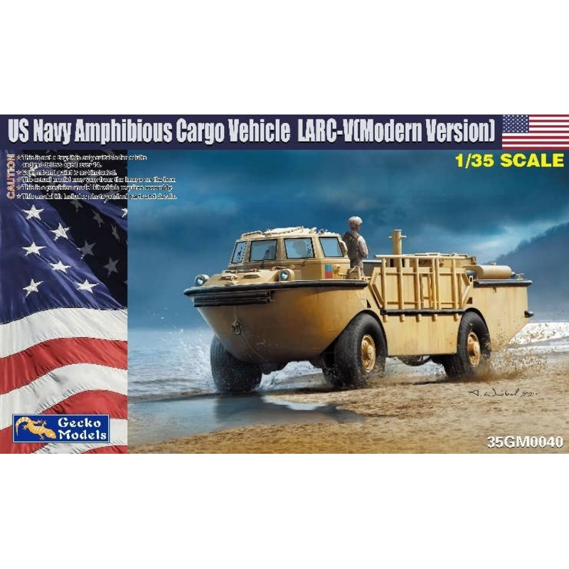 1/35 Current US Navy LARC-V Amphibious Freight Transport Vehicle w/CRRC (Combat Rubber Raiding Craft)