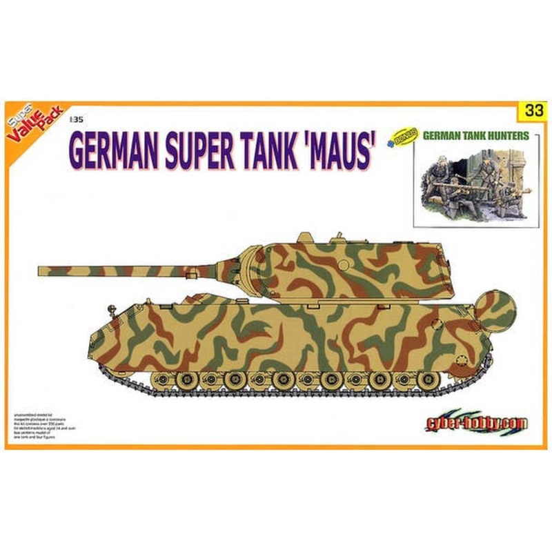 1/35 German Super Tank MAUS + German Tank Hunters