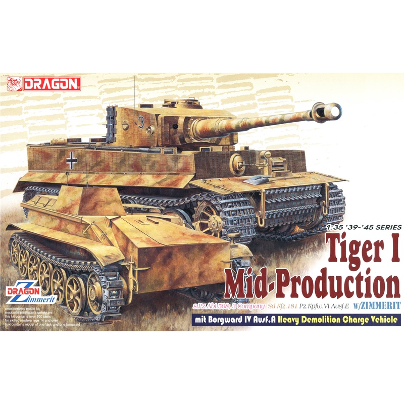 1/35 Tiger 1 Mid-Production w/Zimmerit & Borgward IV Ausf.A