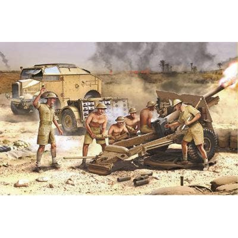 1/35 WWII British Army 4-wheel drive C8 Mk.II late model field artillery tractor & 25-pounder Mk.II limber & 6 artillery figures included