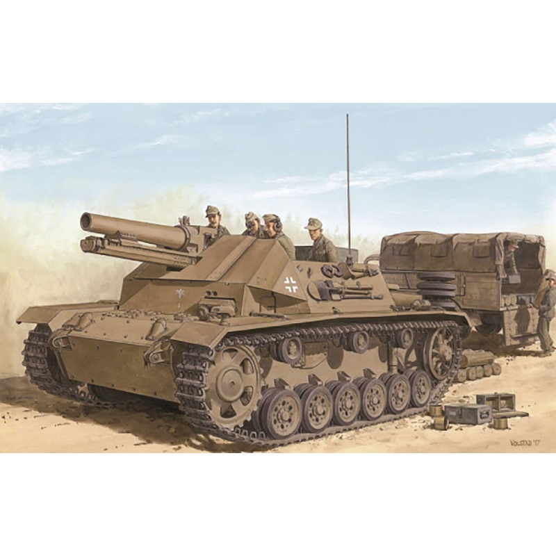 1/35 WWII German Africa Corps III 15cm s.IG.33 Self-propelled Howitzer Magic Track/Aluminum Barrel Included Luxury Kit
