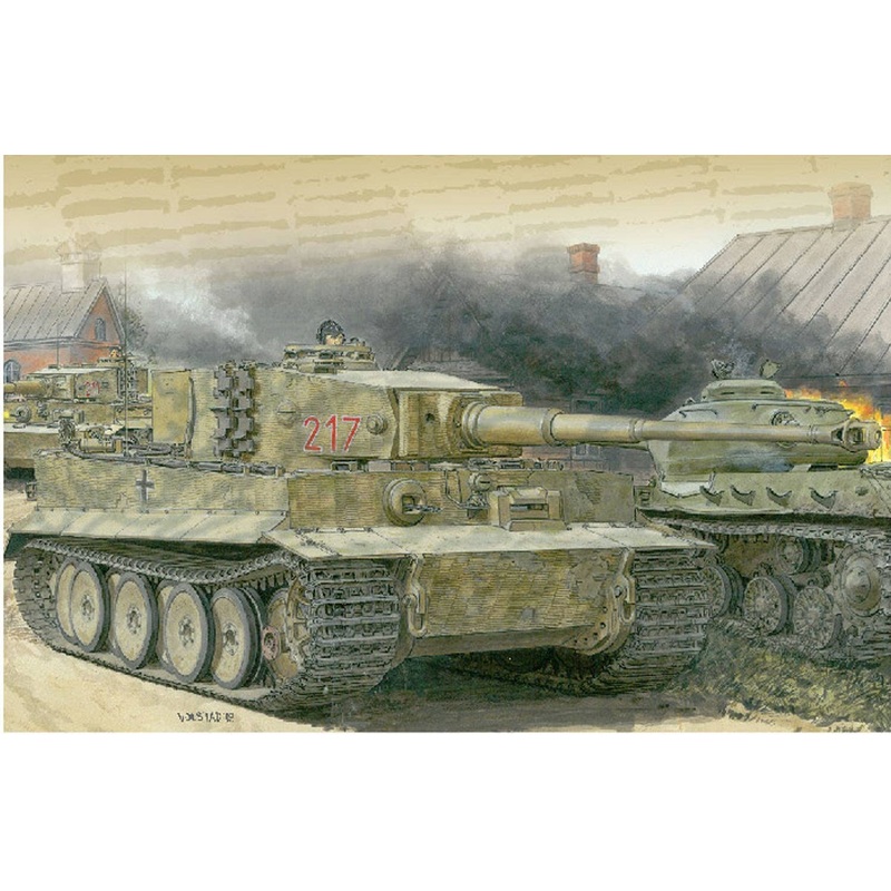 1/35 WWII German Tiger I Mid-Term Zimmerit Coating Otto Carius (Battle of Marinerfa) with Magic Track