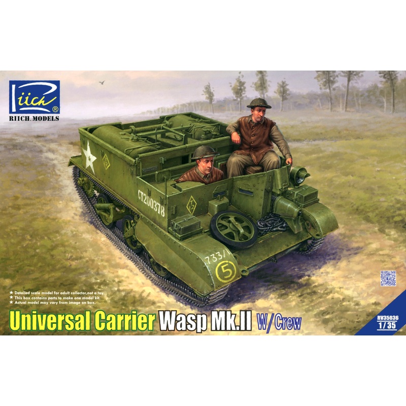 1/35 British Army Universal Carrier Wasp Mk.II Flamethrower-Equipped w/2 Figures