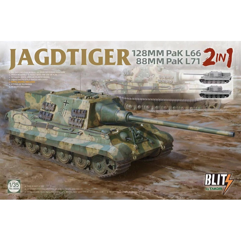 1/35 Jagdtiger 128mm Pak L66 / 88mm Pak L71 2 in 1