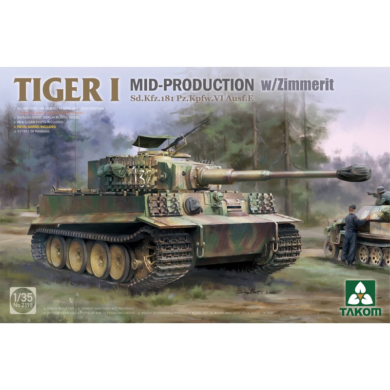 1/35 Tiger I Mid-Production w/Zimmerit Sd.Kfz.181 Pz.Kpfw.VI Ausf.E